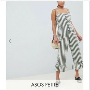 ASOS DESIGN Petite cotton striped jumpsuit 00P